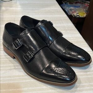 NEW Asher Green AG1101 Genuine Leather Monk Strap Shoes size 7.5 men’s